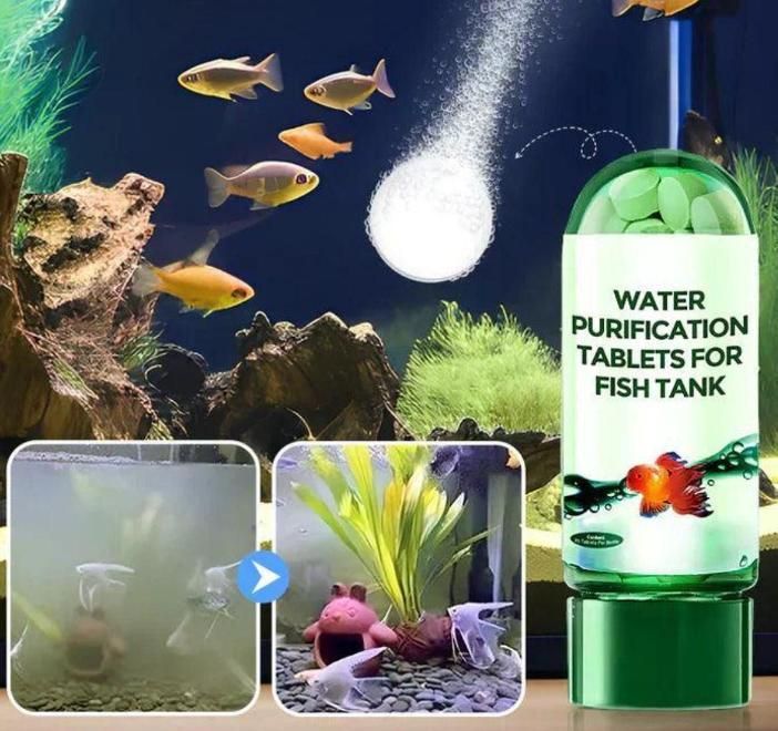 Aquarium Purifying Tablets (Pack of 140) – Safe for All Fish | 1 to 4 tab per 10L