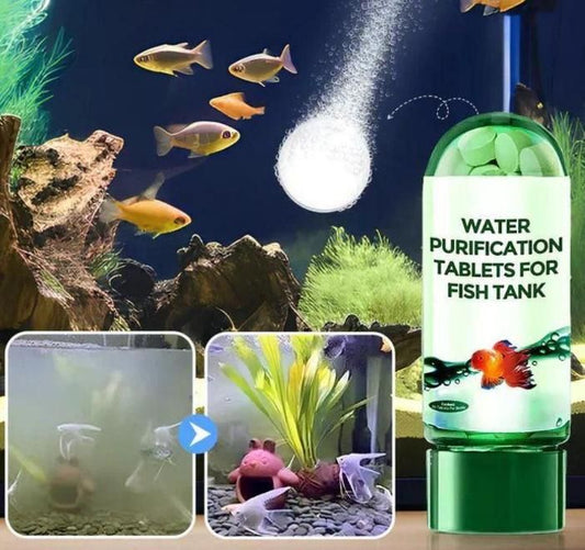 Aquarium Purifying Tablets (Pack of 140) – Safe for All Fish | 1 to 4 tab per 10L