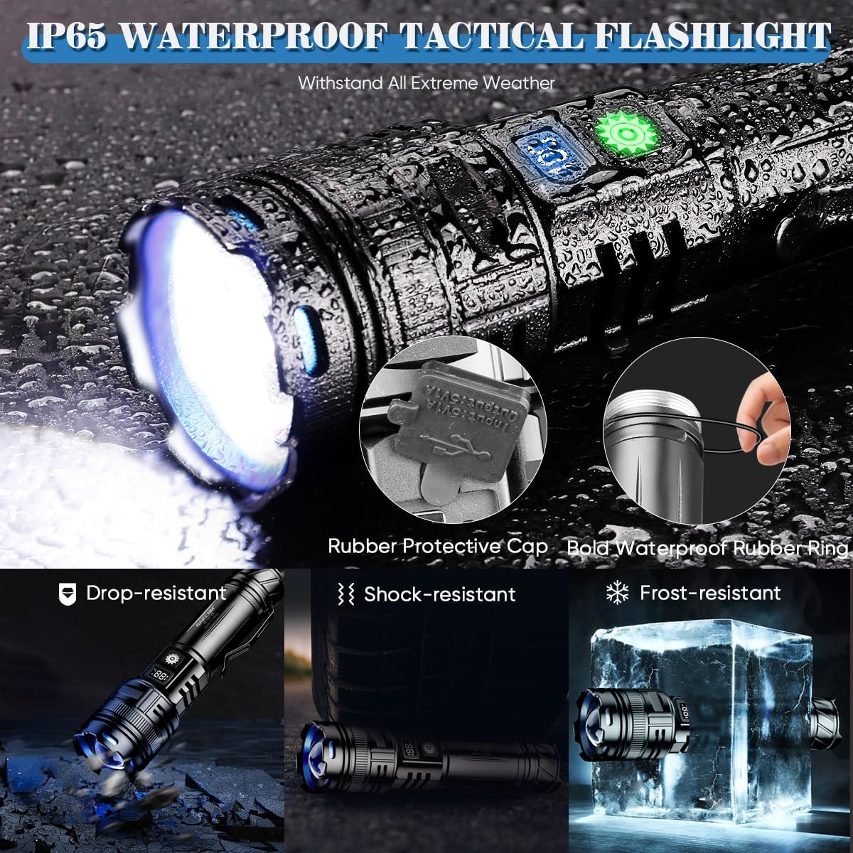High Power Ultra Bright FlashLight  - Survival Gear for Camping, Security