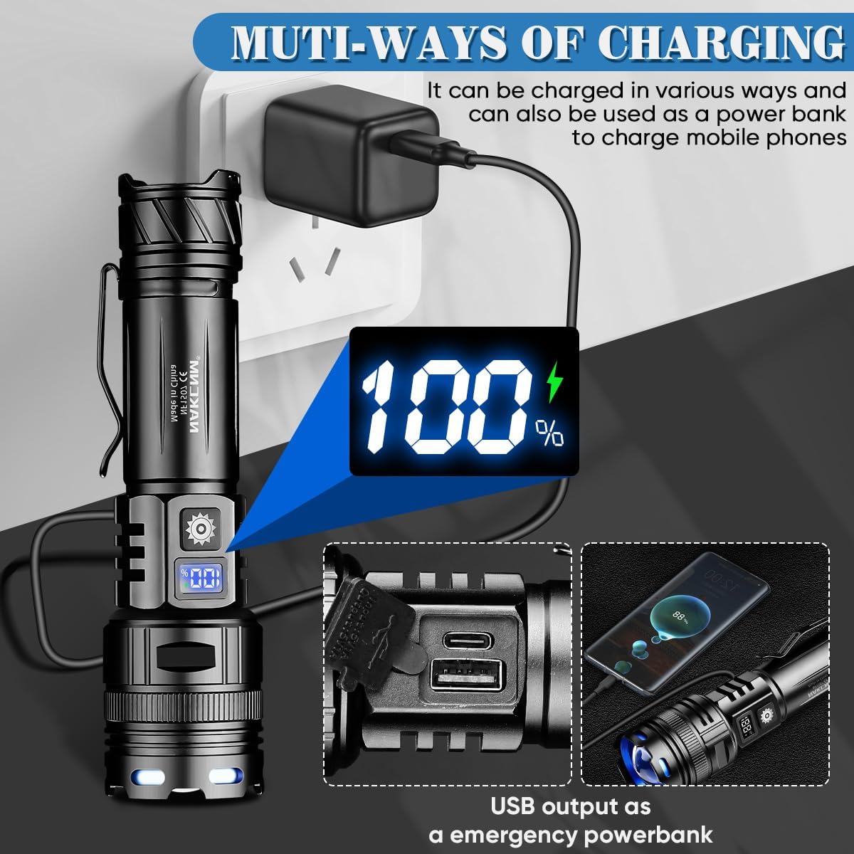 High Power Ultra Bright FlashLight  - Survival Gear for Camping, Security