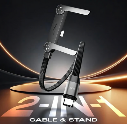 ⚡ Basemo Invisible Holder Charger Cable – 240W Ultra-Fast Charging + Phone Stand