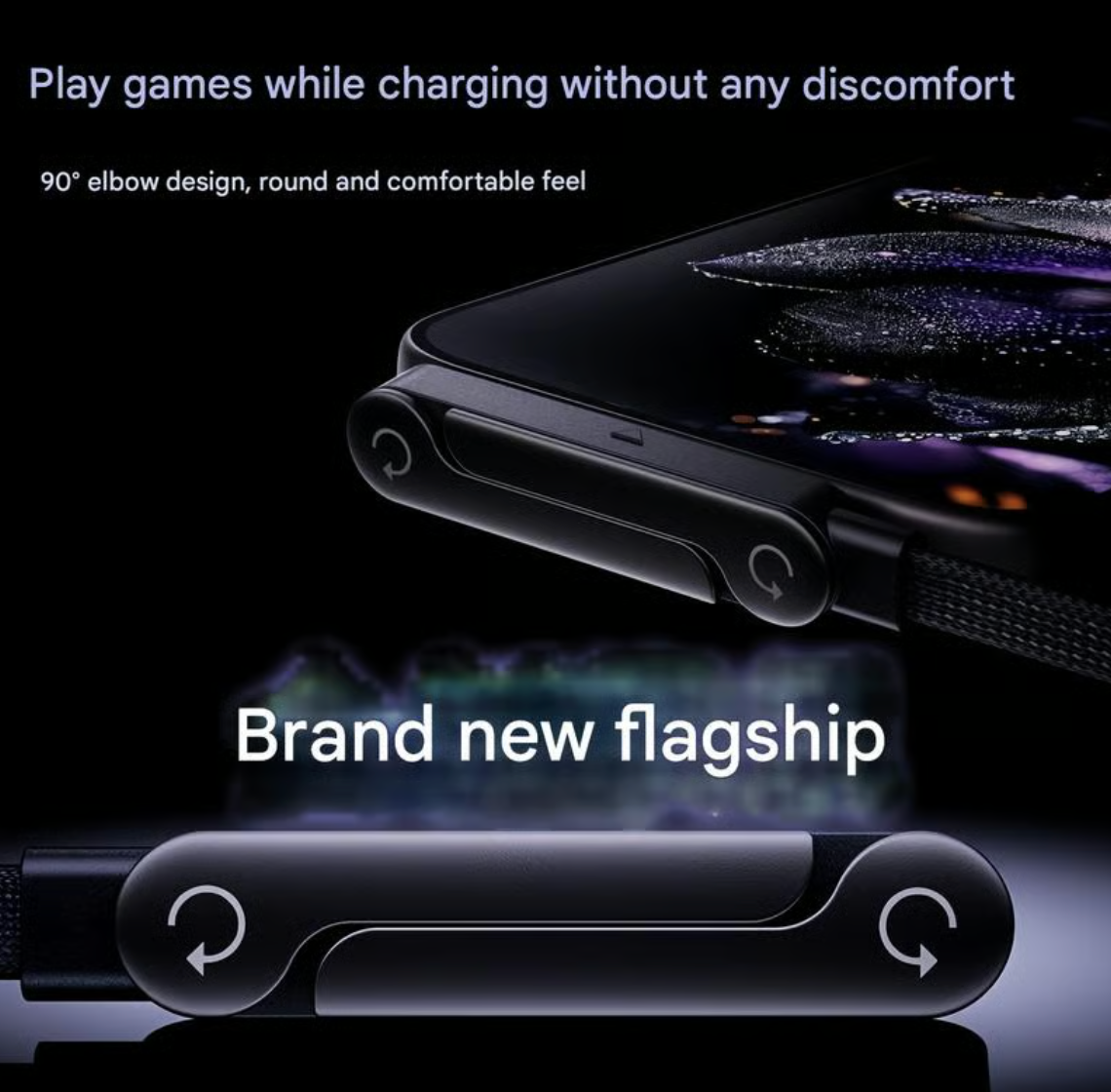 ⚡ Basemo Invisible Holder Charger Cable – 240W Ultra-Fast Charging + Phone Stand