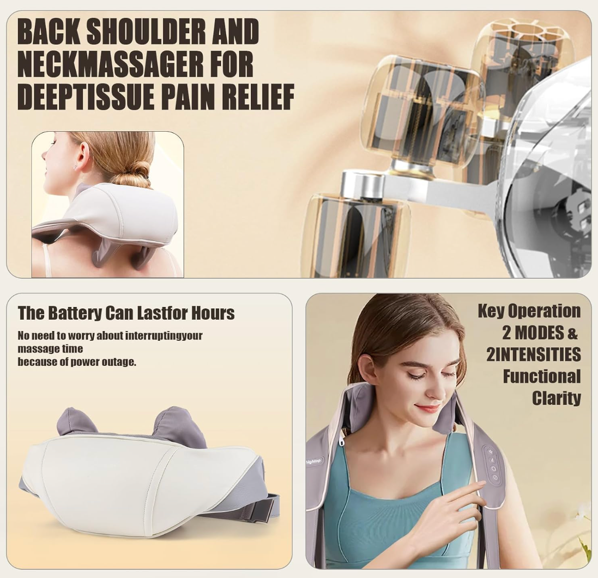 Stress Relief Massager For Neck, Shoulders & Back