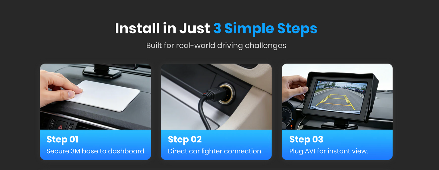4.3” HD Rear View Monitor -  Compatible With All Vehicle