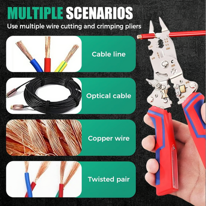 🔧 13-in-1 Foldable Wire Stripper Pliers with Voltage Tester