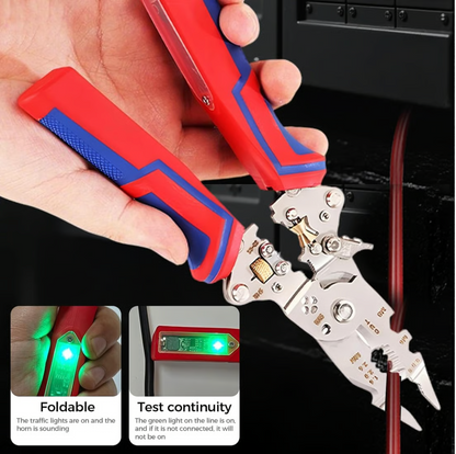 🔧 13-in-1 Foldable Wire Stripper Pliers with Voltage Tester