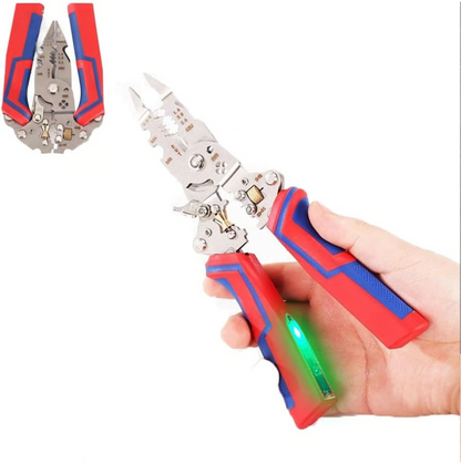 🔧 13-in-1 Foldable Wire Stripper Pliers with Voltage Tester