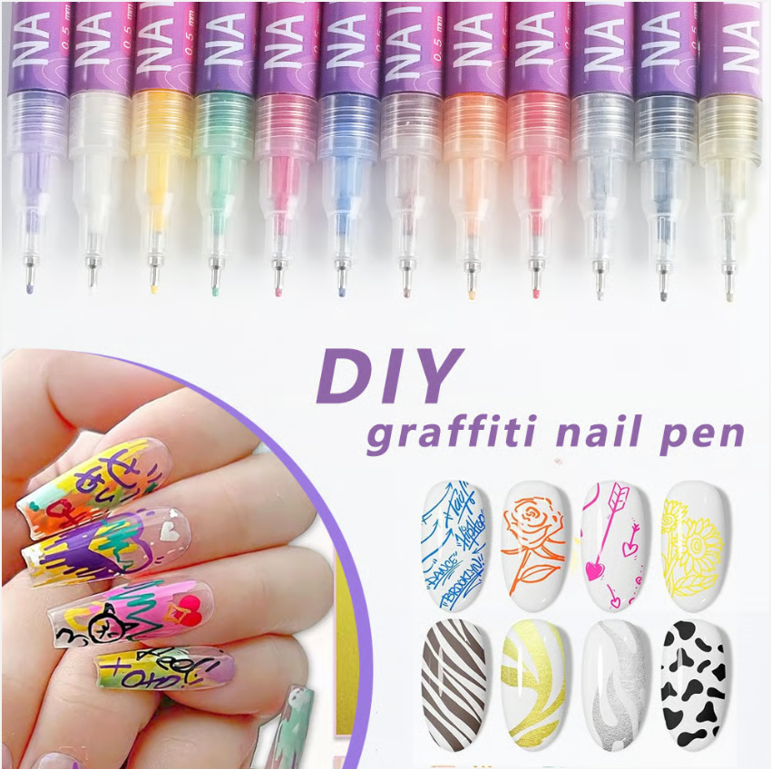 💅 Premium Nail Art Pen - Set of 12 Colors ✨