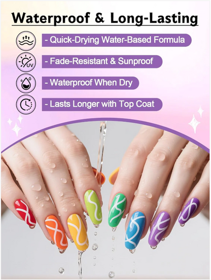 💅 Premium Nail Art Pen - Set of 12 Colors ✨