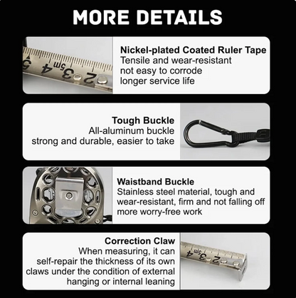 5m Corrosion-Resistant Stainless Steel Magnetic Telescopic Metric Ruler