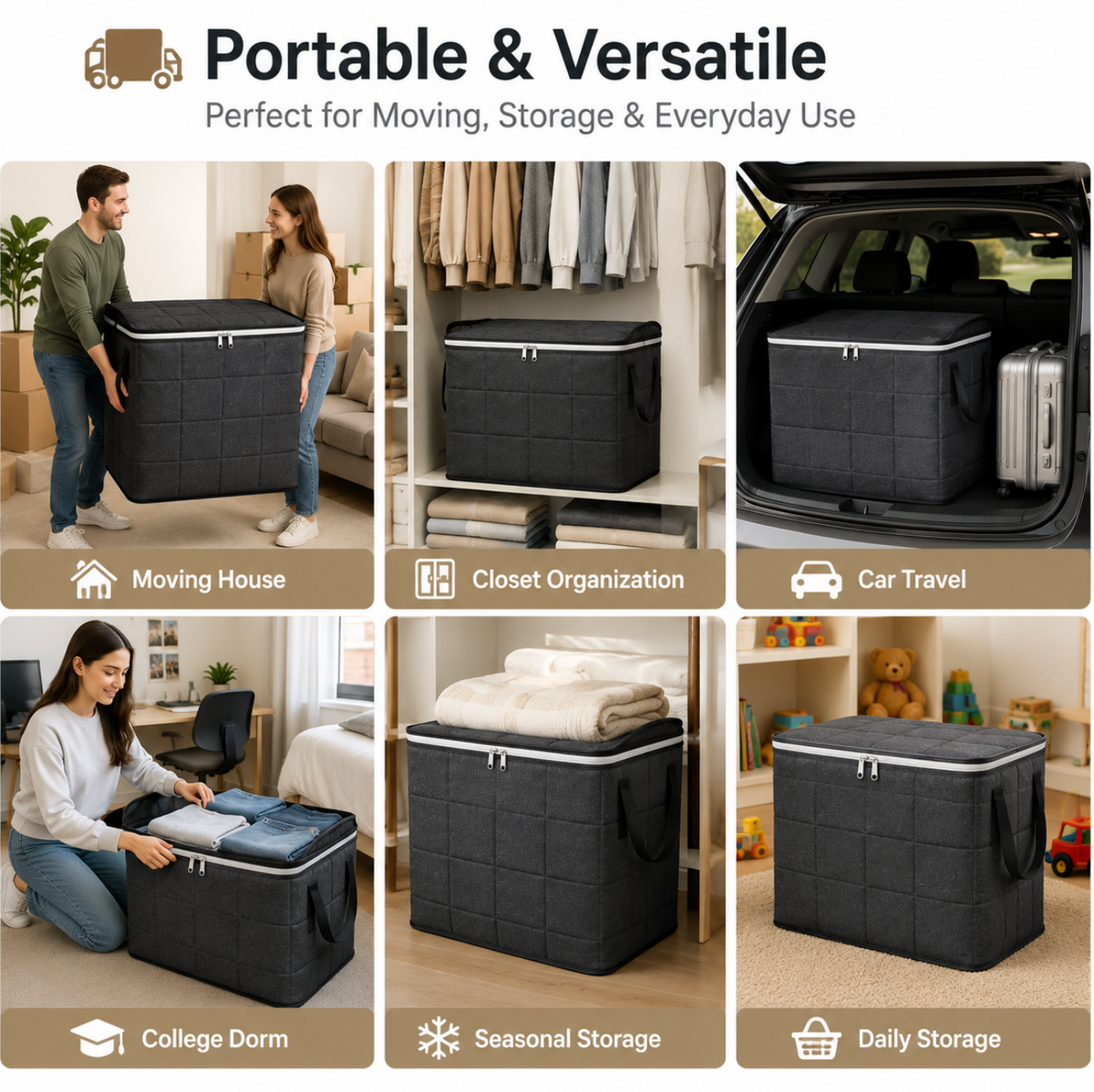 100L XXL Portable Moving Storage Bags - 🔥 Buy 1 Get 1 Free 🔥